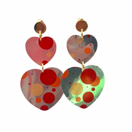 Boucles double coeur coca