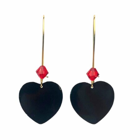 Boucles pendantes coeur noir 2