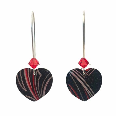 Boucles pendantes coeur noir 3