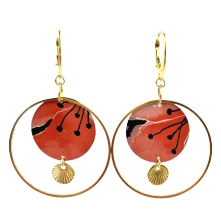 Boucles créoles Fleur de pêcher petites