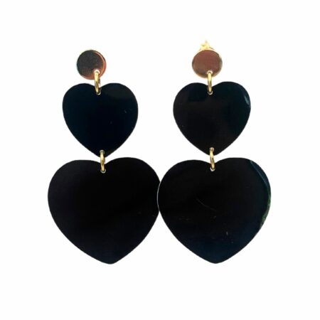 Boucles double coeur noir