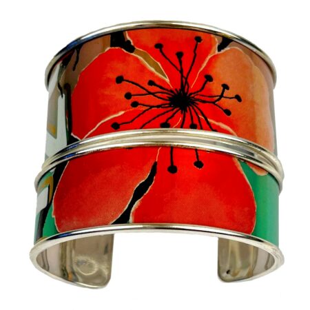 Manchettes fleur de pêcher XXL duo